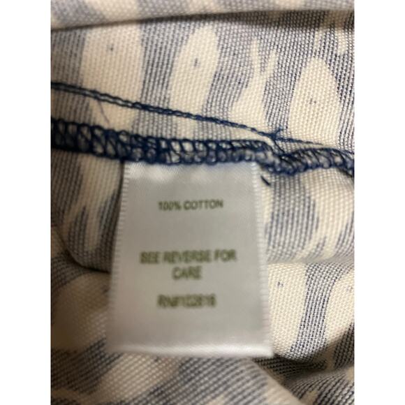 Garnet Hill Skirt 10 Navy Blue Fish Print Zip Woven *please read* - Picture 5 of 10